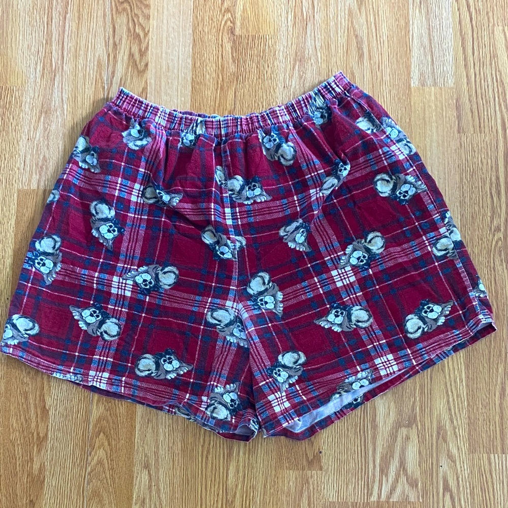 5 for $25! Vintage Kathy Ireland Flannel Pajama Shorts with Dogs